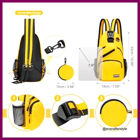 Convertible Sling Backpack Crossbody Bag Tablet Friendly Travel Daypack